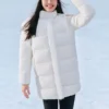 BASIC Lange Daunenjacke „Weiss“