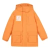 BASIC Letter Printed Woven Mittellange Daunenjacke „Orange White“