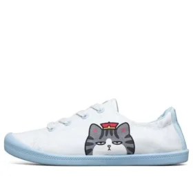 Beach Bingo My Emperor Sleeps All Night Low-Top-Canvas-Schuhe Weiss/Blau