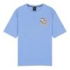 Bedruckt, atmungsaktiv, kurzärmelig, Unisex, blau