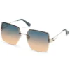 Übergroße randlose quadratische Sonnenbrille