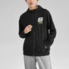 Bunte Casual-Serie Letter-Kapuzenjacke mit Reissverschluss «Schwarz-Weiss»