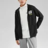 Bunte Casual-Serie Letter-Kapuzenjacke mit Reissverschluss «Schwarz-Weiss»
