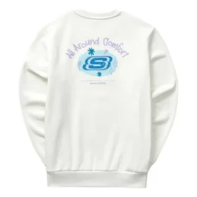 Bunter Crew-Pullover der Casual-Serie „Weiss-Grün“