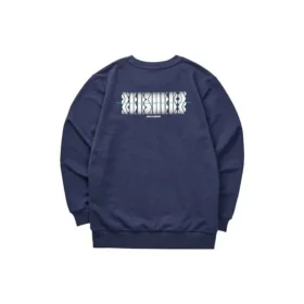 Buntes Casual-Serie-Grafik-Crew-Sweatshirt «Navy White»