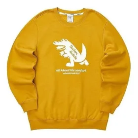 Casual Graphic Crew Sweater «Yellow White»