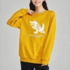 Casual Graphic Crew Sweater «Yellow White»