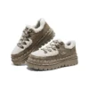 Casual High Platform Schuhe „Braun Weiss“