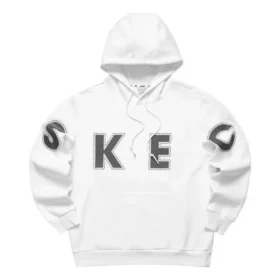 Casual-Hoodie mit Grafikprint „Weiss Schwarz“