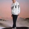 Casual-Hoodie mit Grafikprint „Weiss Schwarz“