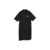 Casual-Kleid mit Logo-Print und halbem Reissverschluss „Weiss Rosa Schwarz“