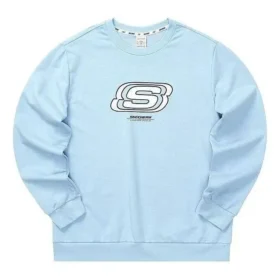Casual-Serie Sweatshirt mit Rundhalsausschnitt und Buchstabenprint „Blue White“