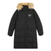 Casual Series Lange Daunenjacke „Schwarz“