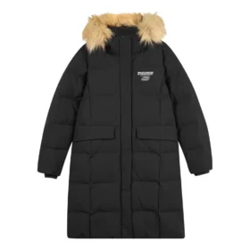 Casual Series Lange Daunenjacke „Schwarz“