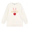 CNY-Serie Grafik-Sweatshirt mit Rundhalsausschnitt „Weiss Rot“