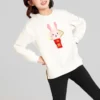 CNY-Serie Grafik-Sweatshirt mit Rundhalsausschnitt „Weiss Rot“