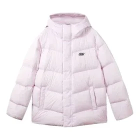 Colorful Casual Series Einfarbige Logo-Daunenjacke mit Kapuze „Multi-Color“