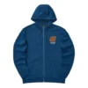 Colorful Casual Series Letter Zip-up Hooded Jacket «Blue Orange»