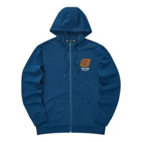 Colorful Casual Series Letter Zip-up Hooded Jacket «Blue Orange»