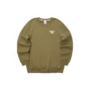 Crew-Sweater mit Aufdruck „Olivgrün-Weiss“