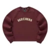 Crew-Sweatshirt mit Logo-Print «Burgundy White»