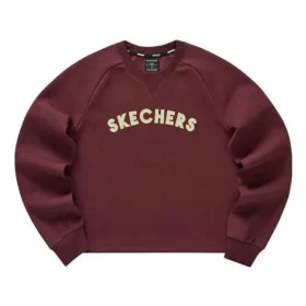 Crew-Sweatshirt mit Logo-Print «Burgundy White»