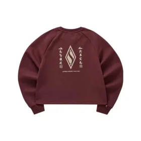Crew-Sweatshirt mit Logo-Print «Burgundy White»