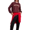 Crew-Sweatshirt mit Logo-Print «Burgundy White»