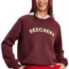 Crew-Sweatshirt mit Logo-Print «Burgundy White»