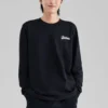 Crew-Sweatshirt mit Logo-Print «Weiss Schwarz Blau»