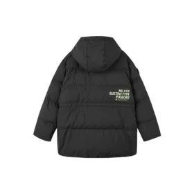 Daunenjacke mit Kapuze „Schwarz-Weiss“