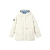 Daunenjacke mit Kapuze „Schwarz-Weiss“