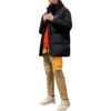 Daunenjacke mit Kapuze und Logo-Print, mittellang «Multi-Color»