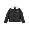 Daunenjacke mit Logo-Print „Weiss Schwarz“
