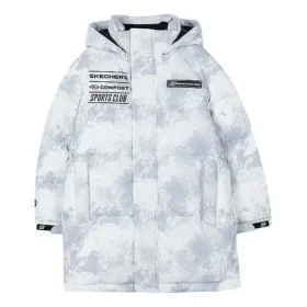 Einfache Daunenjacke mit gewebtem Buchstaben „Weiss Schwarz“