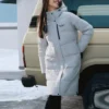 Einfache lange Daunenjacke „Weiss“