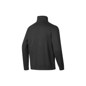 Einfacher gewebter Pullover mit halbem Reissverschluss und Rundhalsausschnitt „Schwarz-Weiss“