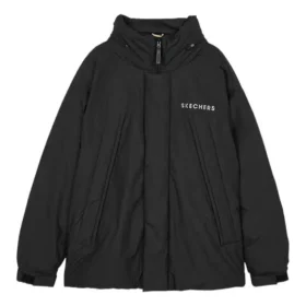 Einfarbige Daunenjacke mit Kapuze und Reissverschluss „Schwarz Grau Weiss“