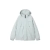 Einfarbige Daunenjacke mit Kapuze und Reissverschluss „Schwarz Grau Weiss“