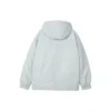 Einfarbige Daunenjacke mit Kapuze und Reissverschluss „Schwarz Grau Weiss“