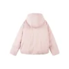 Einfarbige Daunenjacke mit verdecktem Reissverschluss, elastischem Bund und Kapuze „Pink White“