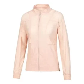 Einfarbige Jacke mit seitlichen Streifen „Pink-Weiss“