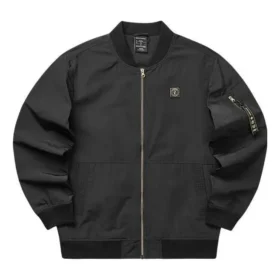 Einfarbige Reissverschlussjacke „Schwarz“
