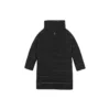 Einfarbige Stehkragen-Steppjacke mit Reissverschluss „Schwarz“