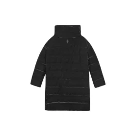 Einfarbige Stehkragen-Steppjacke mit Reissverschluss „Schwarz“