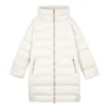 Einfarbige Stehkragen-Steppjacke mit Reissverschluss «Weiss»