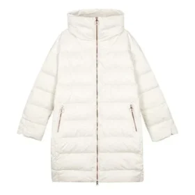 Einfarbige Stehkragen-Steppjacke mit Reissverschluss «Weiss»