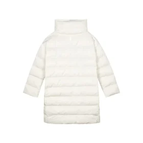 Einfarbige Stehkragen-Steppjacke mit Reissverschluss «Weiss»