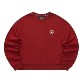 Einfarbiges, locker sitzendes Sweatshirt mit Rundhalsausschnitt „Burgundy“