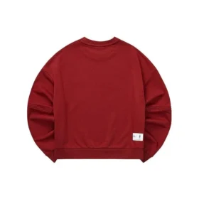 Einfarbiges, locker sitzendes Sweatshirt mit Rundhalsausschnitt „Burgundy“